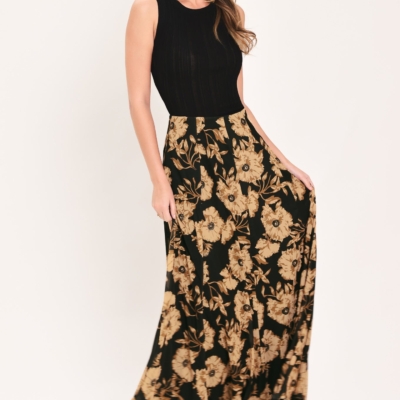 Alternative view of EARTHEN FLOWER FANTASY POWER MESH FULL MAXI SKIRT