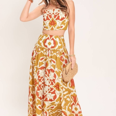 GOLDEN ISLAND WOVEN TOP AND SKIRT SET - Image 3