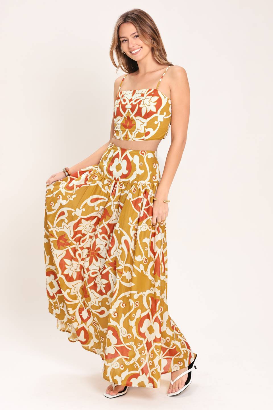 GOLDEN ISLAND WOVEN TOP AND SKIRT SET - Image 5