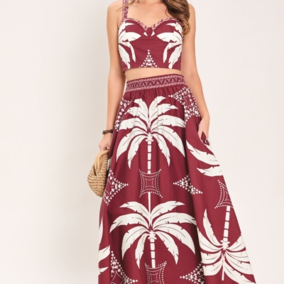 PARADISE CHARM WOVEN TOP AND SKIRT SET - Image 3