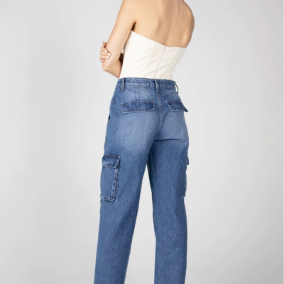 Super High Rise Cargo Straight Jeans FINAL SALE - Image 3