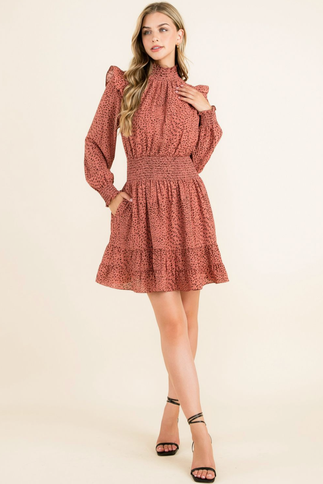 Christa Red Midi Dress - Image 3