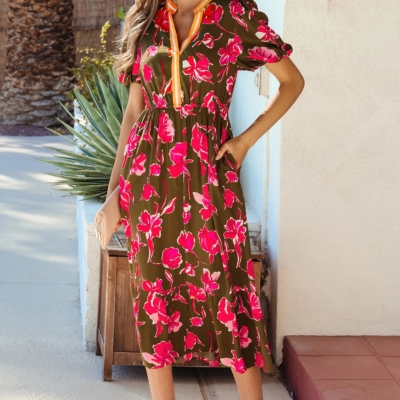 Marissa- Green Floral Maxi Dress - Image 3