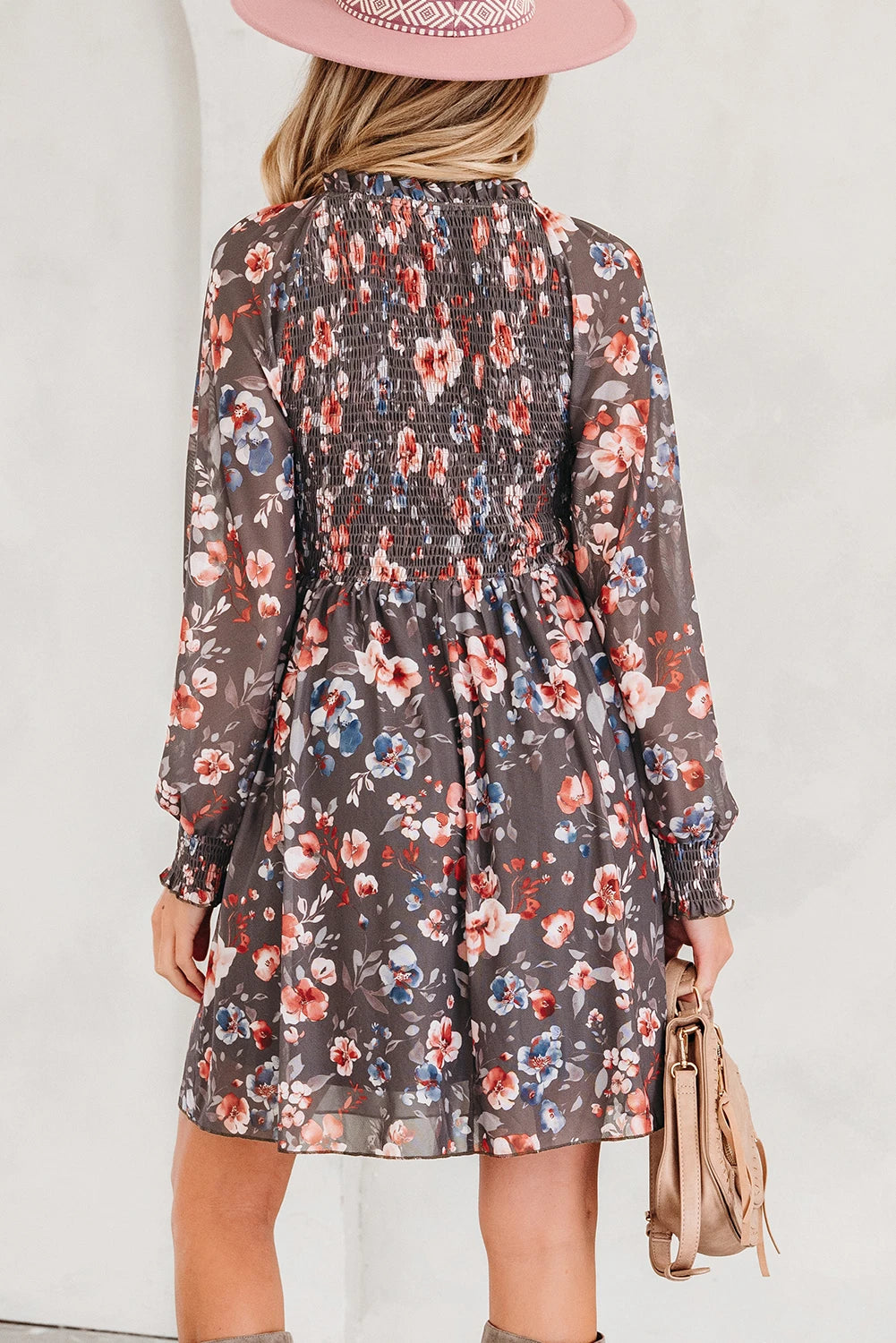 Danny - Brown Floral Mesh Mini Dress - Image 2