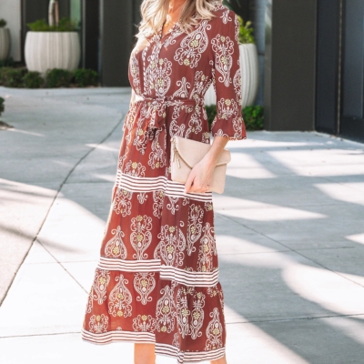 Holly - Brown Floral Tiered Maxi Dress - Image 6