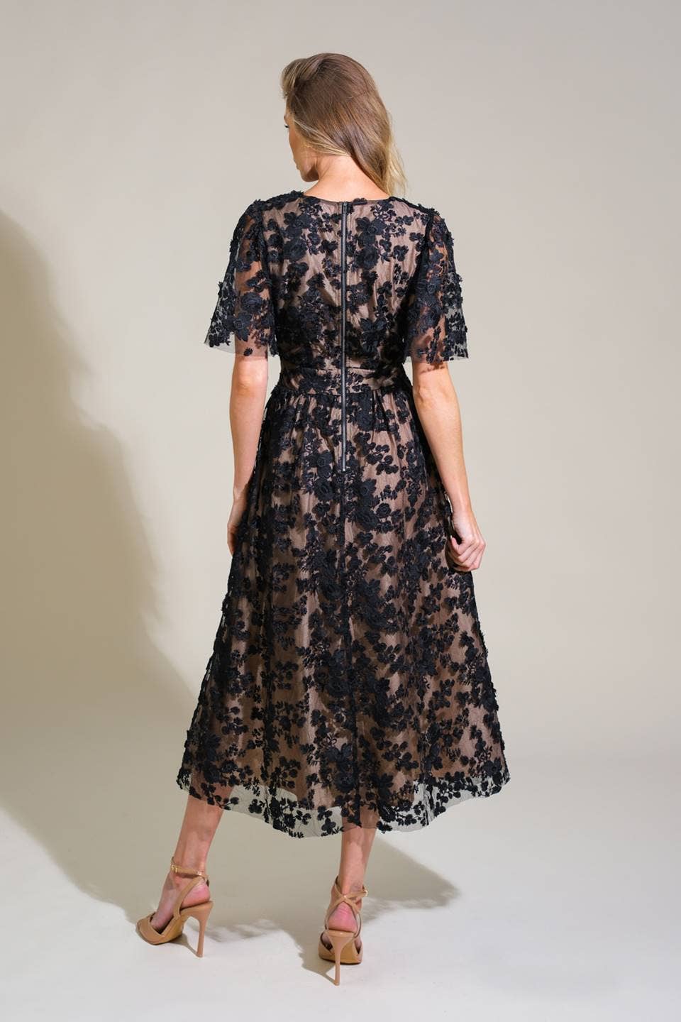 Cynthia - Lace Crochet Woven Midi Dress - Image 4