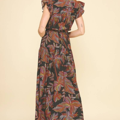 Jana - Leaf Print Tiered Maxi Dress - Image 6
