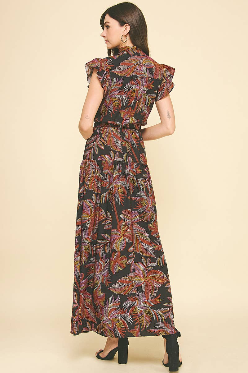Jana - Leaf Print Tiered Maxi Dress - Image 6