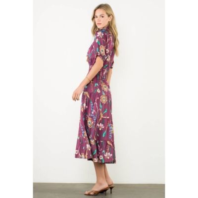 Presley-Smocked Waist Tassel Floral Maxi Dress - Image 6