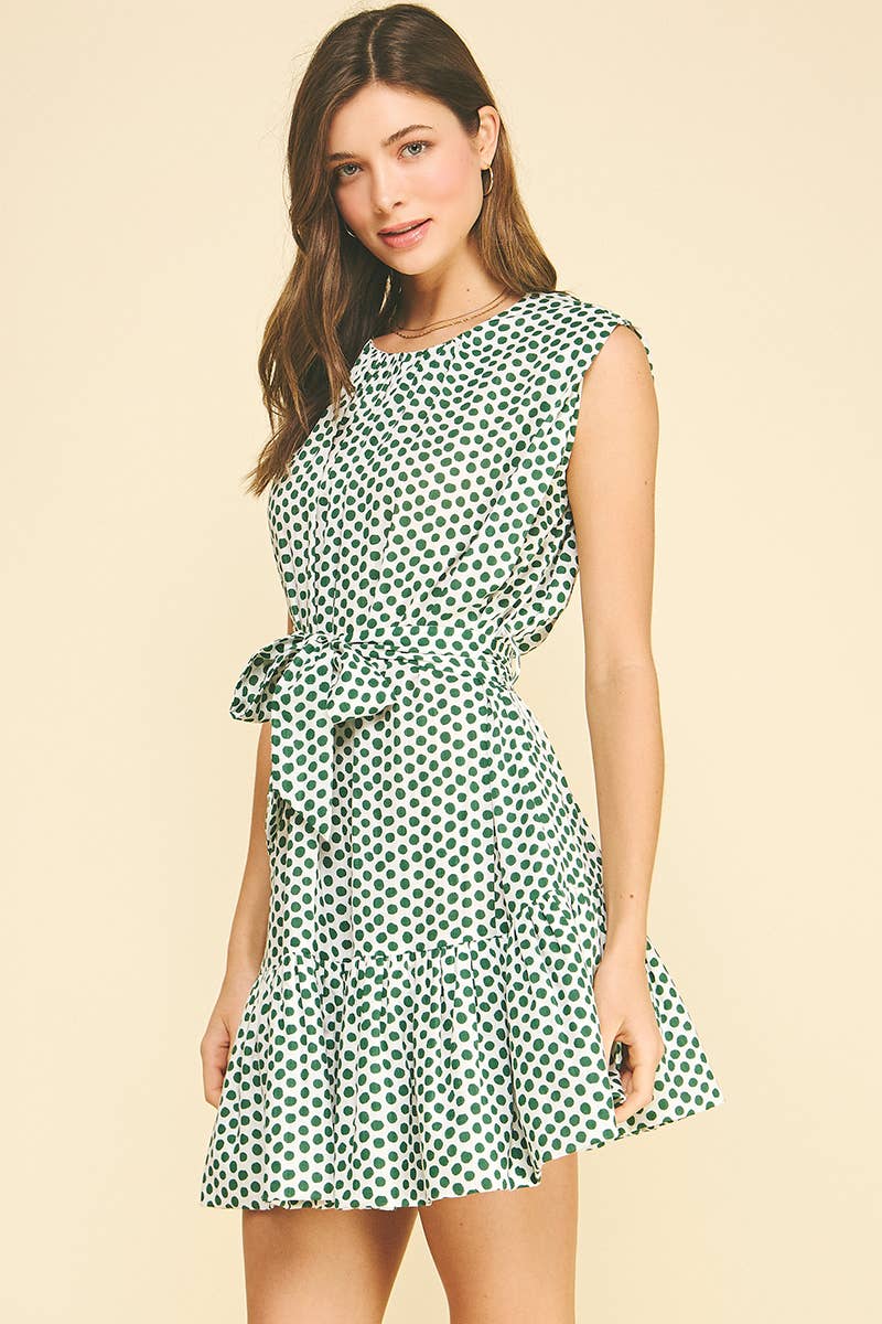 ARIEL - POLKA DOT TIERED MINI DRESS - Image 4
