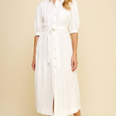 MILA- Solid Linen Midi Dress - Image 4