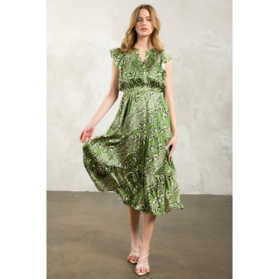 Gwen - Flutter Sleeve Print Tiered Dress - Image 10