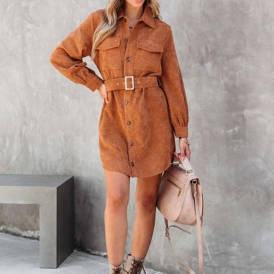 Longhorn Corduroy Mini Dress - Image 3