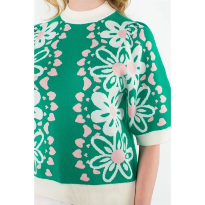 Alternative view of Brynn - Flower Knit Sweater Top