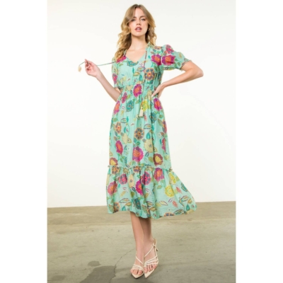 Alternative view of Maurice- Short Sleeve Floral Maxi Dress