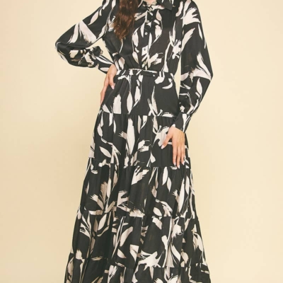 Alternative view of Demi- Print Button Down Maxi Dress