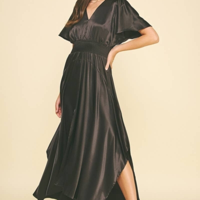LEYVA - CHIFFON SLIT DETAILED MAXI DRESS - Image 3