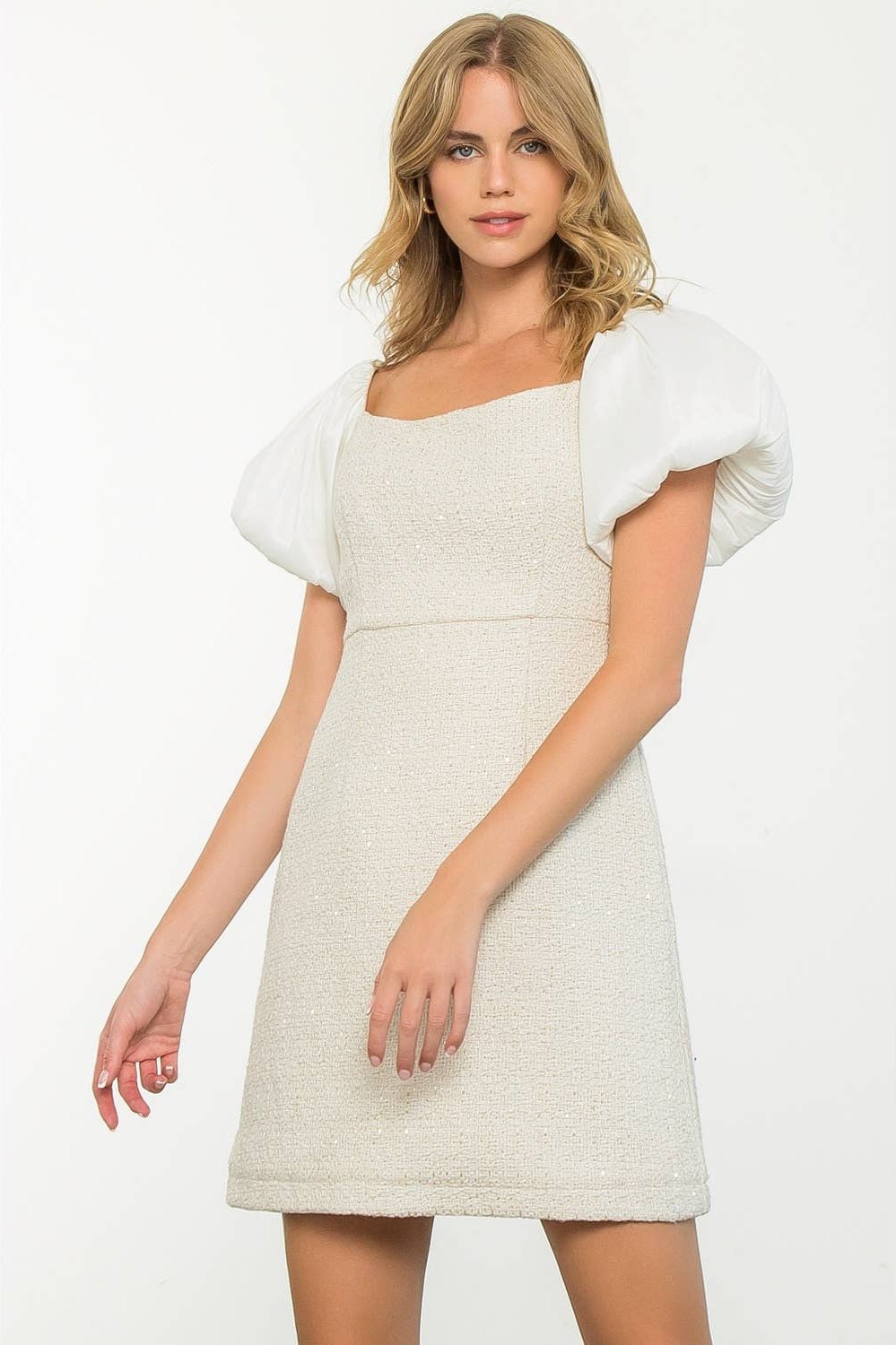 Mixed Media Tweed Dress - Image 8