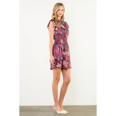Heather -Smocked Waist Flutter Sleeve Dress - Image 5