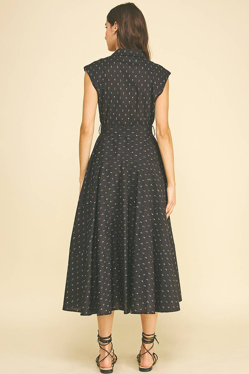 BLAIR- FLORAL BUTTON DOWN MIDI DRESS - Image 6