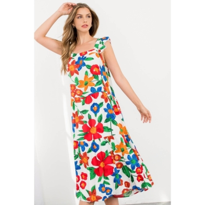 Alternative view of Marlow-Floral Print Tiered Midi Dress