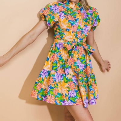 Alternative view of Anisa printed woven mini dress SIZE UP