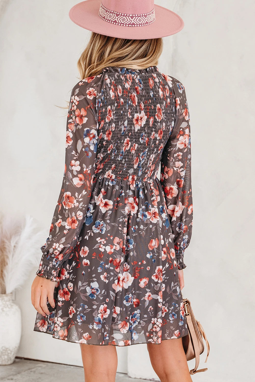 Danny - Brown Floral Mesh Mini Dress - Image 5