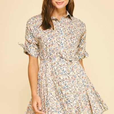 Karen - Floral Button Down Mini Dress