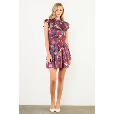 Heather -Smocked Waist Flutter Sleeve Dress - Image 6