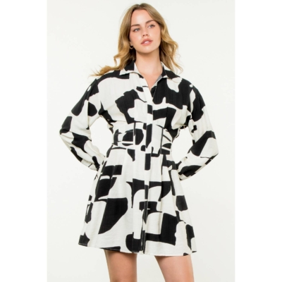 Winona - Long Sleeve Print Mini Dress - Image 10