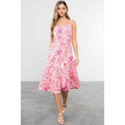 Alternative view of IAH- Abstract Print Tiered Dress