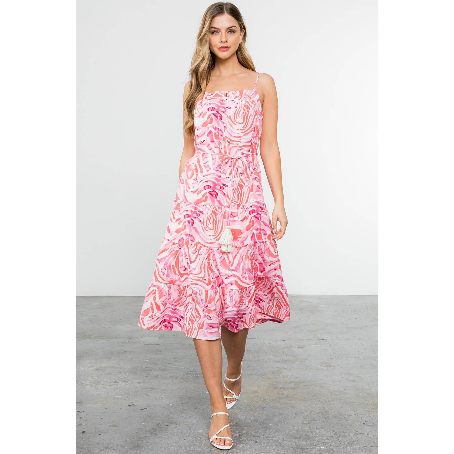 IAH- Abstract Print Tiered Dress - Image 2