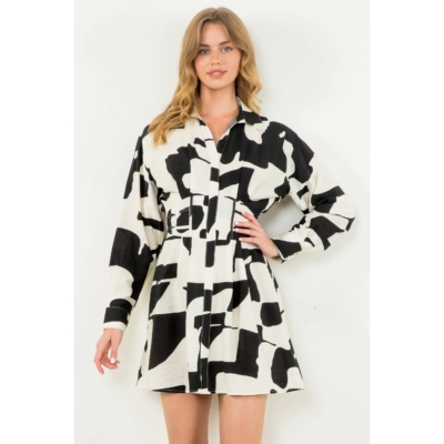 Winona - Long Sleeve Print Mini Dress - Image 8