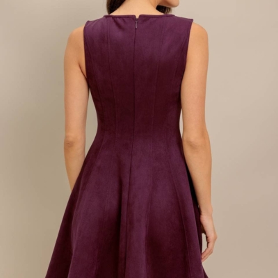 Gladys - Solid Faux Suede Mini Dress - Image 4