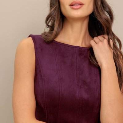 Gladys - Solid Faux Suede Mini Dress - Image 5