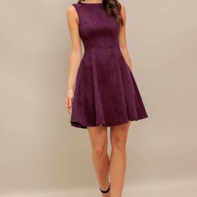 Gladys - Solid Faux Suede Mini Dress - Image 7