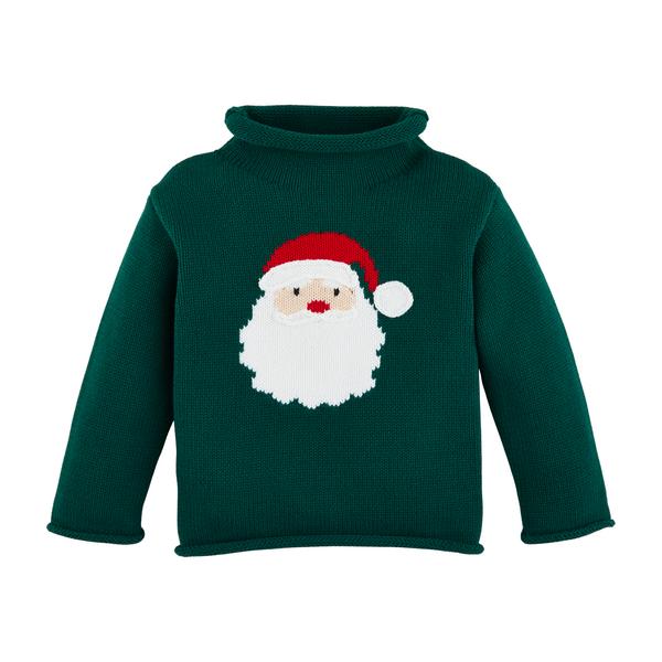 Green Santa Rollneck Sweater - Toddler Christmas Sweater, 12M-18M